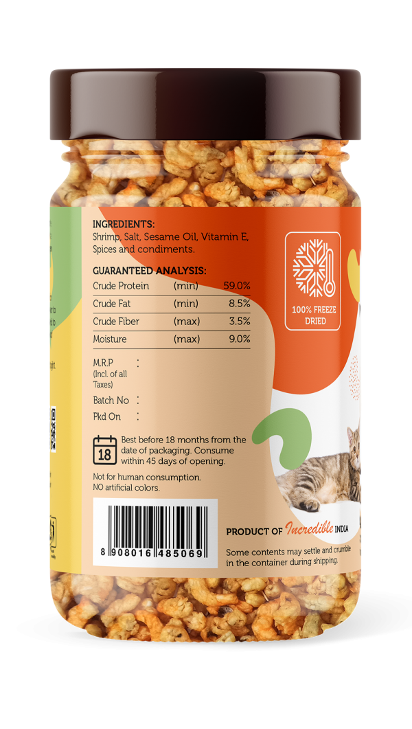 Petlers Shrimpets, Freeze Dried Shrimp Treat for All Dogs & Cats